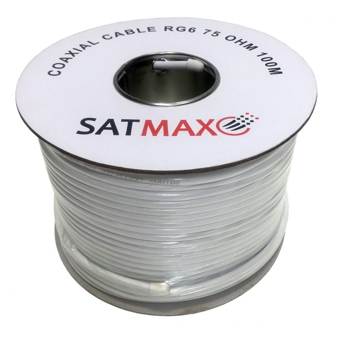 Satmax 100m White RG6 Coax Satellite Cable-0