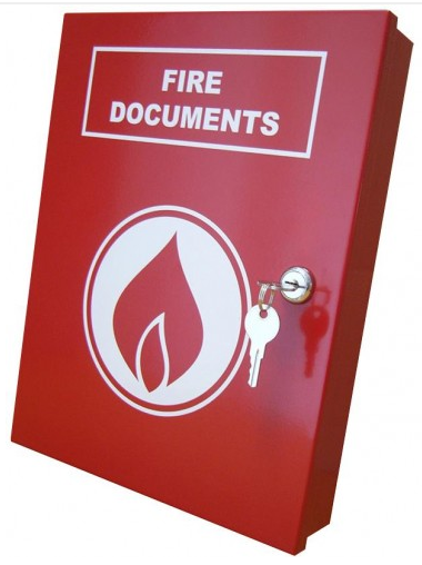 Elmdene Steel Red Wall Mountable A4 Lockable Secure Fire Documents