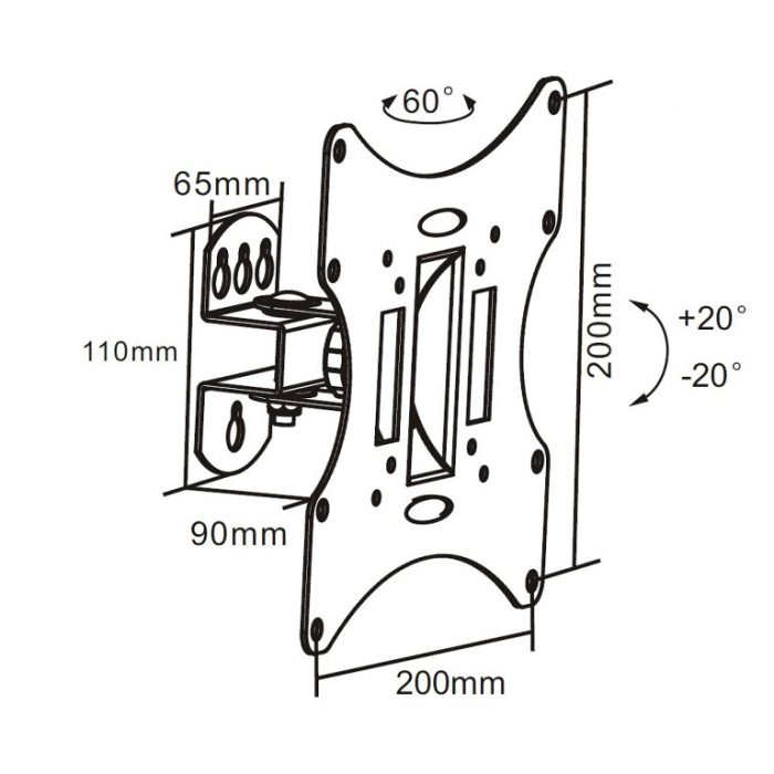 DRX 23''-42'' Pivoting Flat TV Wall Mount Bracket with Tilt & Swivel-1077