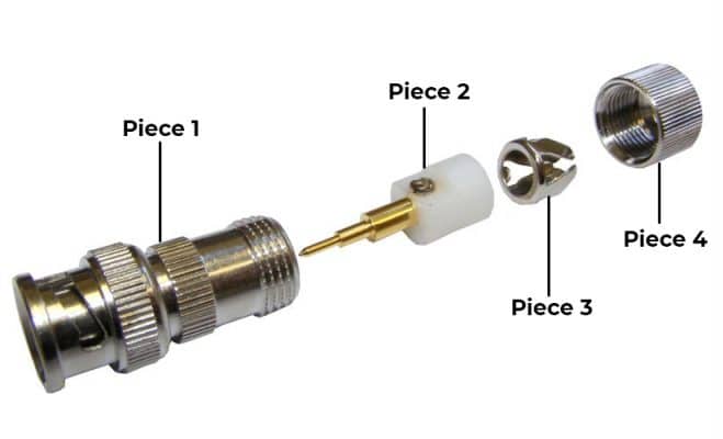CCTV BNC Gold Snap and Seal Compression Crimp Connector for RG6 Coaxial Cable 