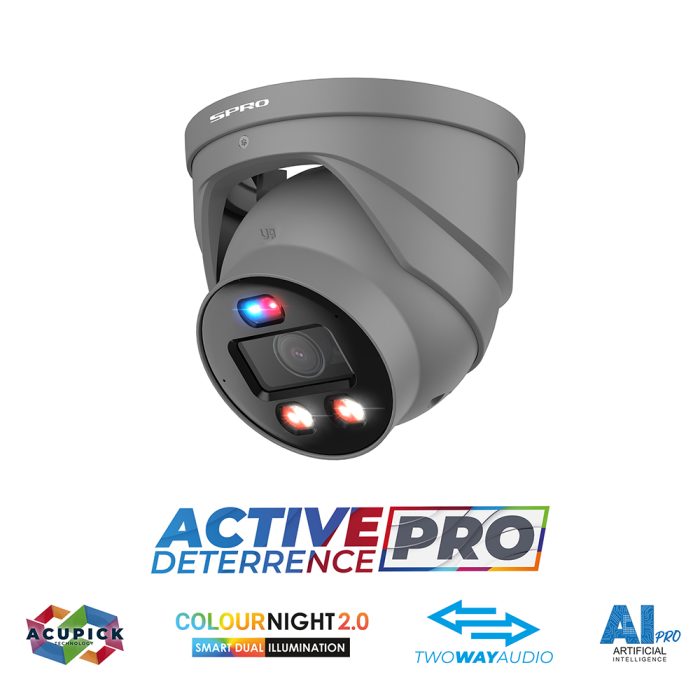 SPRO 8MP TiOC 2.0 Active Deterrence Turret Network Camera DHIPD80/28LRG/30-D-V5