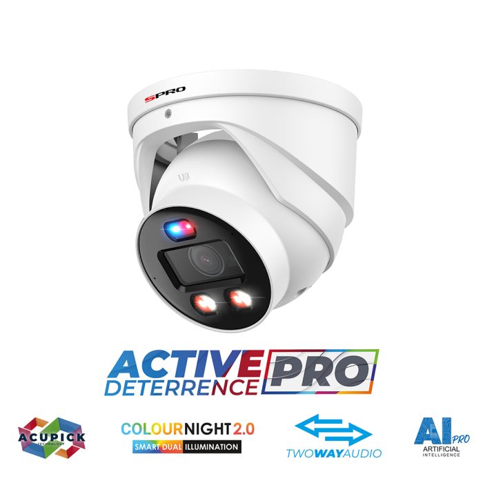 SPRO 8MP TiOC 2.0 Active Deterrence Turret Network Camera DHIPD80/28LRW/30-D-V5