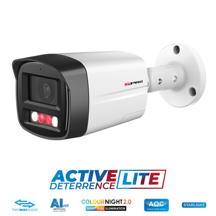 SPRO 4MP Colour Night 2.0 Deterrent Lite Bullet Network Camera with 2-Way Audio DHIPQ40/28LRW-MS