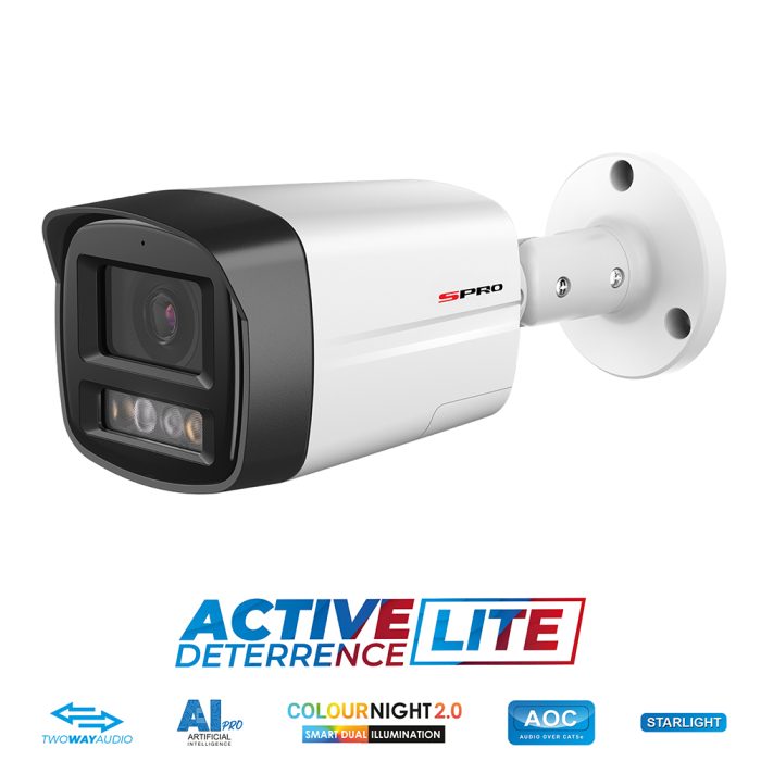 SPRO 4MP Colour Night 2.0 Deterrent Lite Bullet Network Camera with 2-Way Audio DHIPQ40/28LRW-MS - Image 2