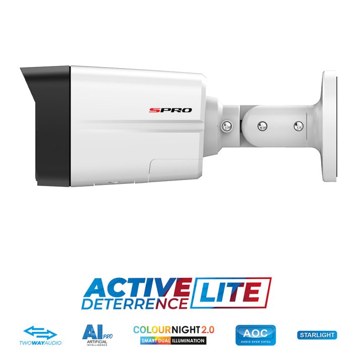 SPRO 4MP Colour Night 2.0 Deterrent Lite Bullet Network Camera with 2-Way Audio DHIPQ40/28LRW-MS - Image 3