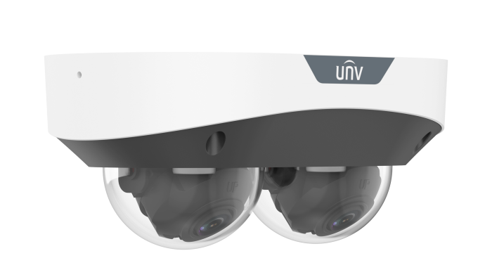 UNV 2x 4MP Dual Channel MultiView IP Dome with Dual Mic. & SIP White