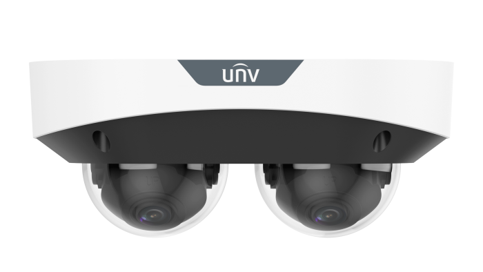 UNV 2x 4MP Dual Channel MultiView IP Dome with Dual Mic. & SIP White - Image 2