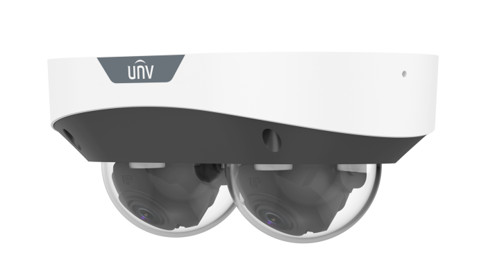 UNV 2x 4MP Dual Channel MultiView IP Dome with Dual Mic. & SIP White - Image 3