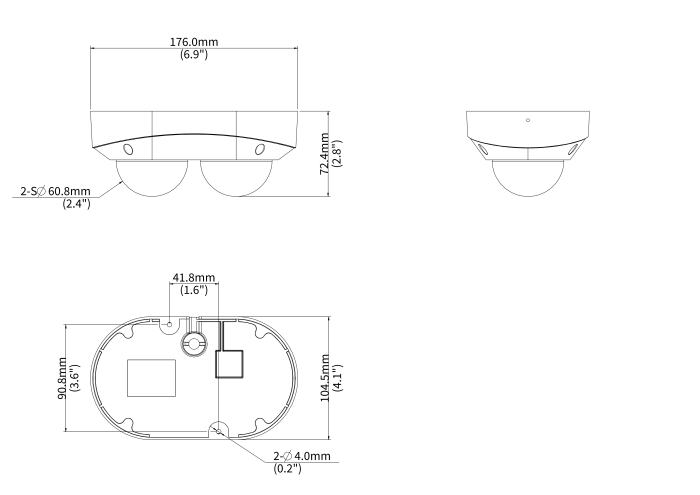 UNV 2x 4MP Dual Channel MultiView IP Dome with Dual Mic. & SIP White - Image 4