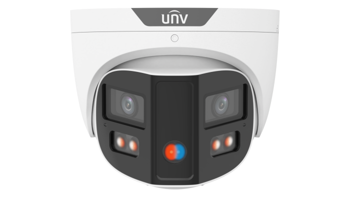 UNV 8MP ColorHunter OmniView Series Panoramic Active Deterrence Fixed Turret Camera White