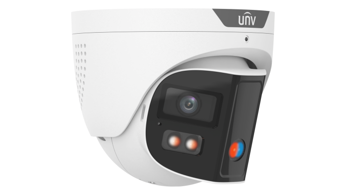 UNV 8MP ColorHunter OmniView Series Panoramic Active Deterrence Fixed Turret Camera White - Image 2