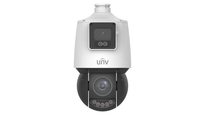 UNV 4MP+4MP Lighthunter Dual-lens PTZ Camera with 2.8-12mm Zoom, AutoTracking, Two Way Talk & Active Deterrence IPC94144SFW-X25-F40C