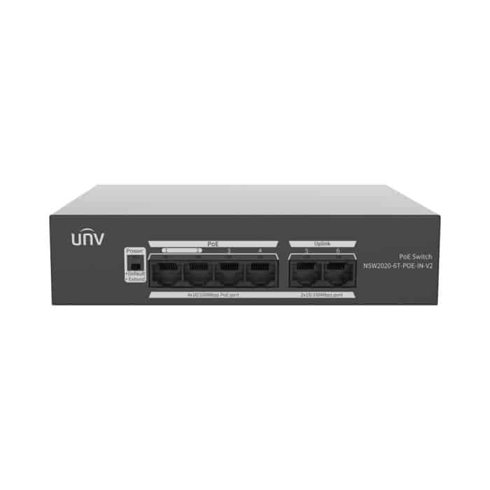 UNV Unmanaged 4 Port PoE Switch with 2x Uplink Ports