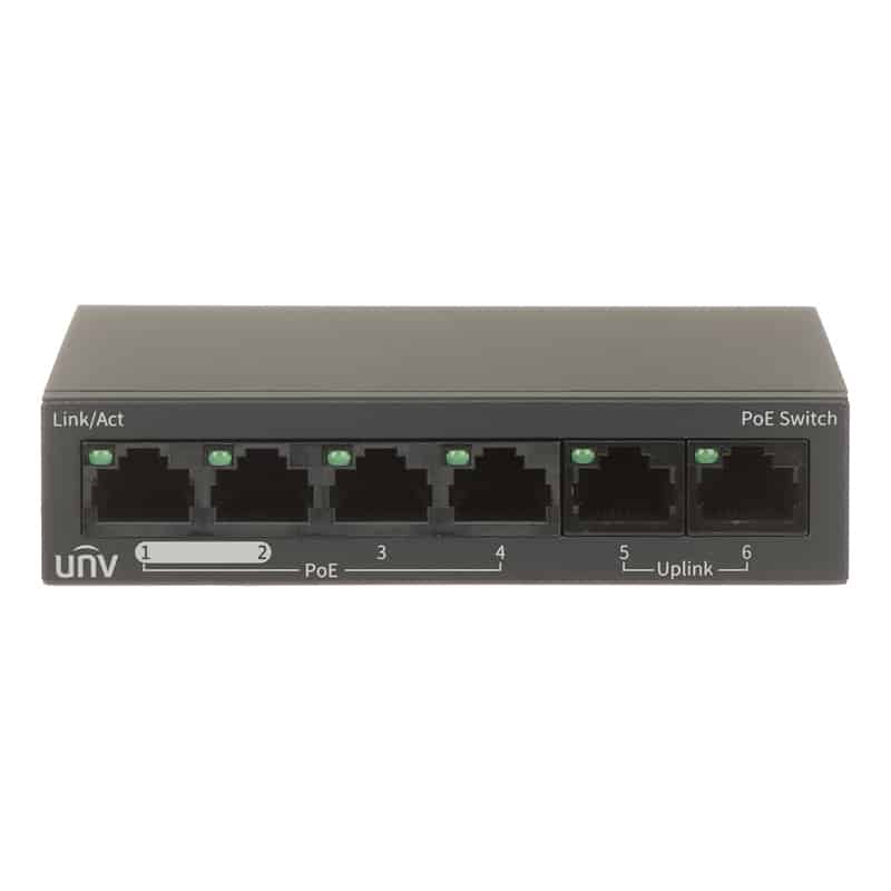 UNV Unmanaged 4 Port PoE Switch with 2x Uplink Ports