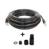 20m Black Cat5e CCTV Camera Cable with RJ45 Waterproof Grommet
