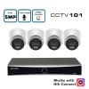 OEM Hikvision 4/8 Camera 5MP (3K) Hybrid LiveGuard ColorVu PoE CCTV Kit with 2-Way Audio