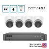 OEM Hikvision 4/8 Camera 8MP (4K) Hybrid Light ColorVu Turret CCTV Kit with 2-Way Audio