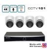 OEM Hikvision 4/8 Camera 8MP (4K) Hybrid LiveGuard ColorVu PoE CCTV Kit with 2-Way Audio