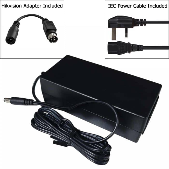 DC 12V 5A Power Supply with 4-Pin Adapter for Hikvision CCTV DVR