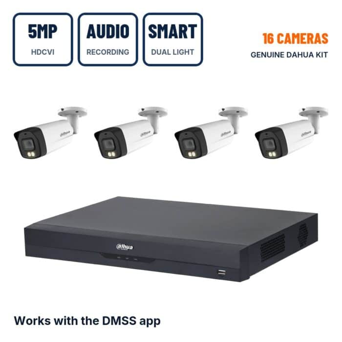 Dahua 16 Camera 5MP Smart Dual Light Bullet CCTV Kit with Audio Recording