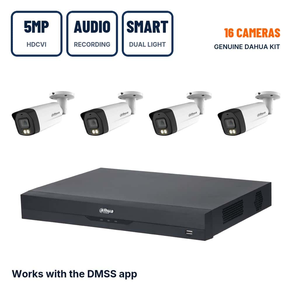 Dahua 16 Camera 5MP Smart Dual Light Bullet CCTV Kit with Audio Recording