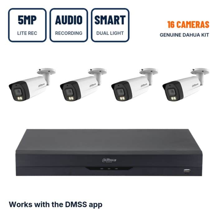 Dahua 16 Camera 5MP Lite Smart Dual Light Bullet CCTV Kit with Audio Recording