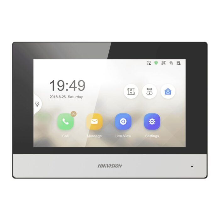 Hikvision 7" Touchscreen Wi-Fi PoE Indoor Station, Black DS-KH6320-WTE1