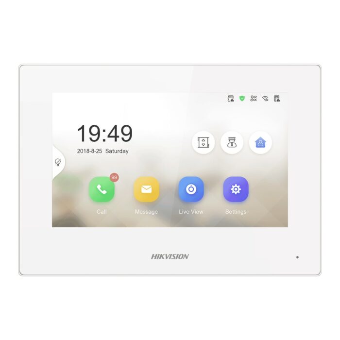 Hikvision 7" Touchscreen Wi-Fi PoE Indoor Station, White DS-KH6320-WTE1-W