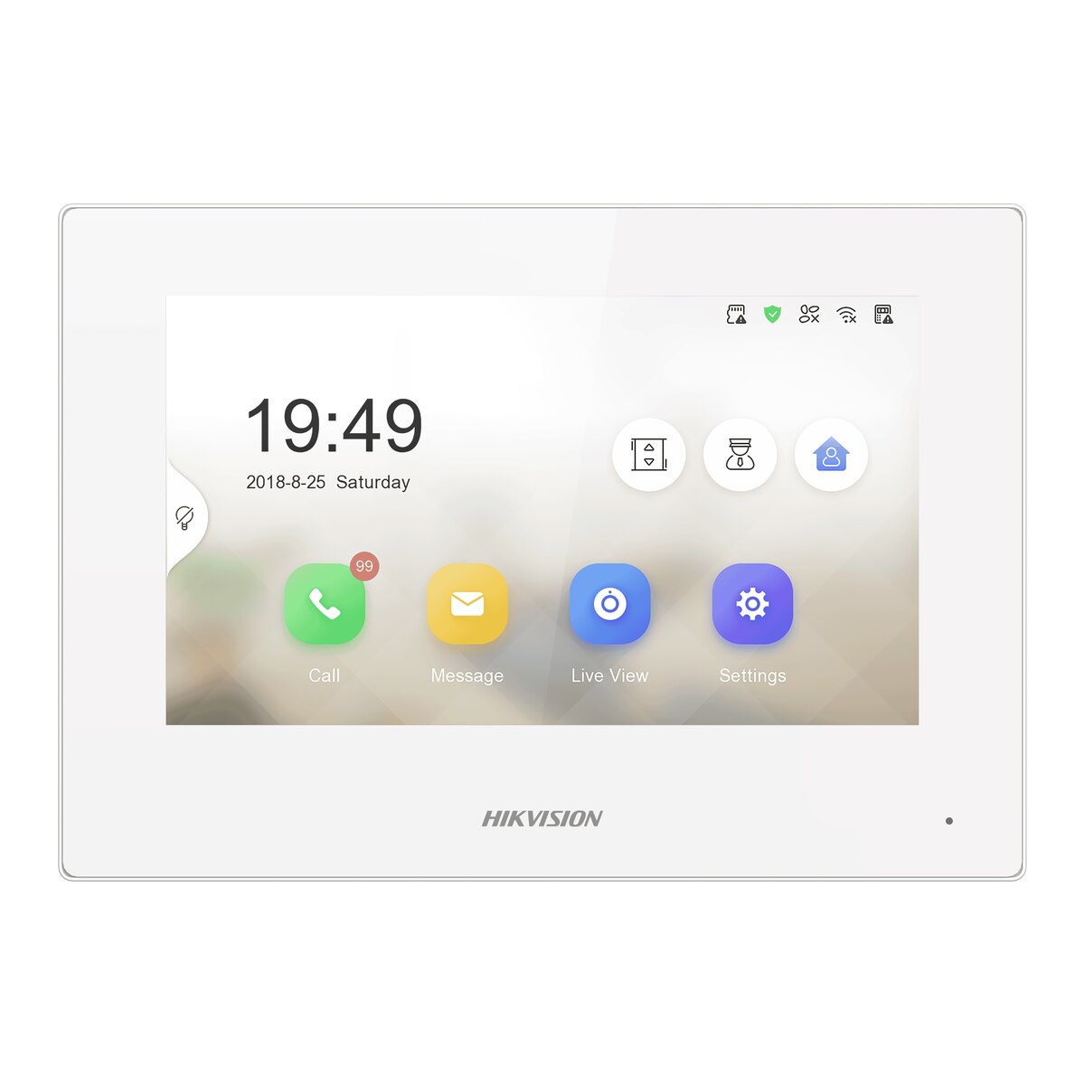 Hikvision 7" Touchscreen Wi-Fi PoE Indoor Station, White DS-KH6320-WTE1-W