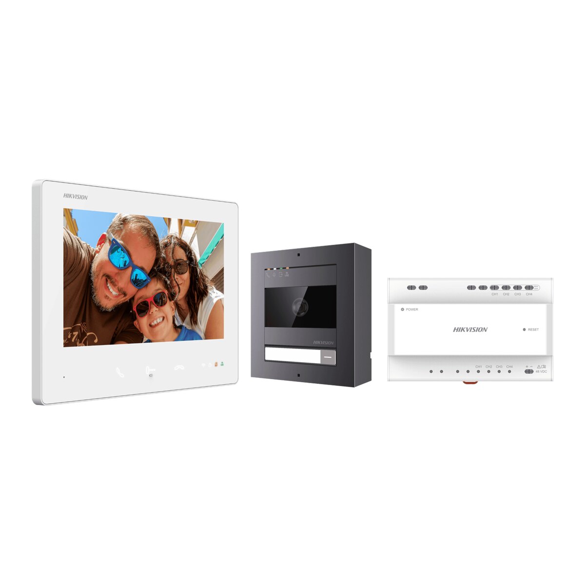 Hikvision 2-Wire HD Video Intercom Kit, Aluminium DS-KIS704EY/Aluminum