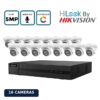 HiLook by Hikvision 16 Camera 5MP/3K ColorVu Turret CCTV Kit with Audio Recording