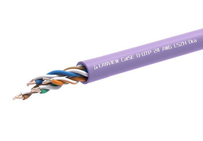 Lanview 305m Cat5e U/UTP Indoor Network Cable, Solid Copper, Purple LSZH LVN122152