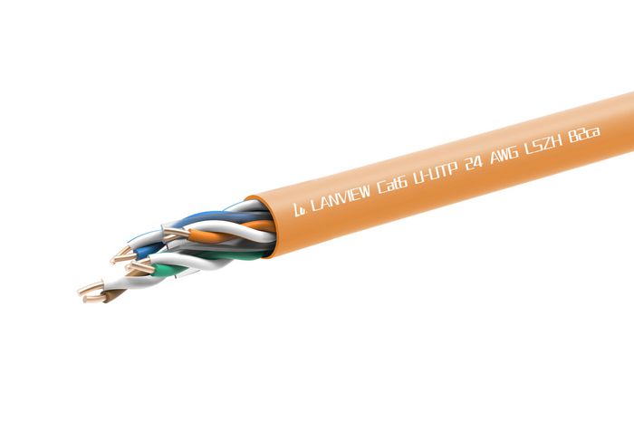 Lanview 305m Cat6 U/UTP Indoor Network Cable, Solid Copper, Orange LSZH LVN122156