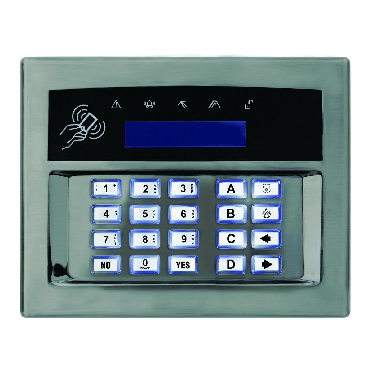 Pyronix LCD Wired Keypad, Satin Chrome EURO-LCDPZ/SCHROME